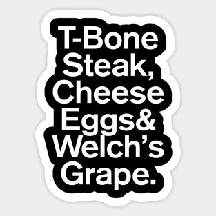 Guest Check 4409-1 - T-Bone Steak, Cheese Eggs, Welch's Grape Sticker